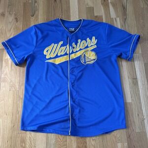 NBA Golden State Warriors #46‎ Stephen Curry Blue Baseball Jersey Size Mens XXL